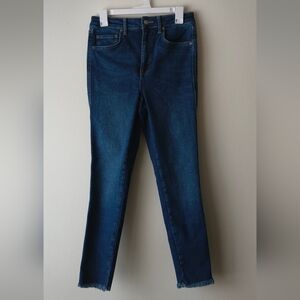 We The Free High-Waisted Raw Hem Skinny Jeans Dark Indigo 30